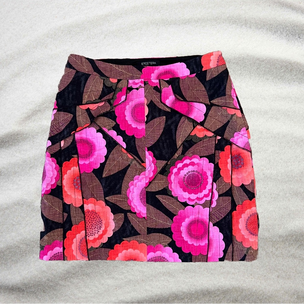 Etcetera Retro Mini Pencil Skirt with Pleated Style